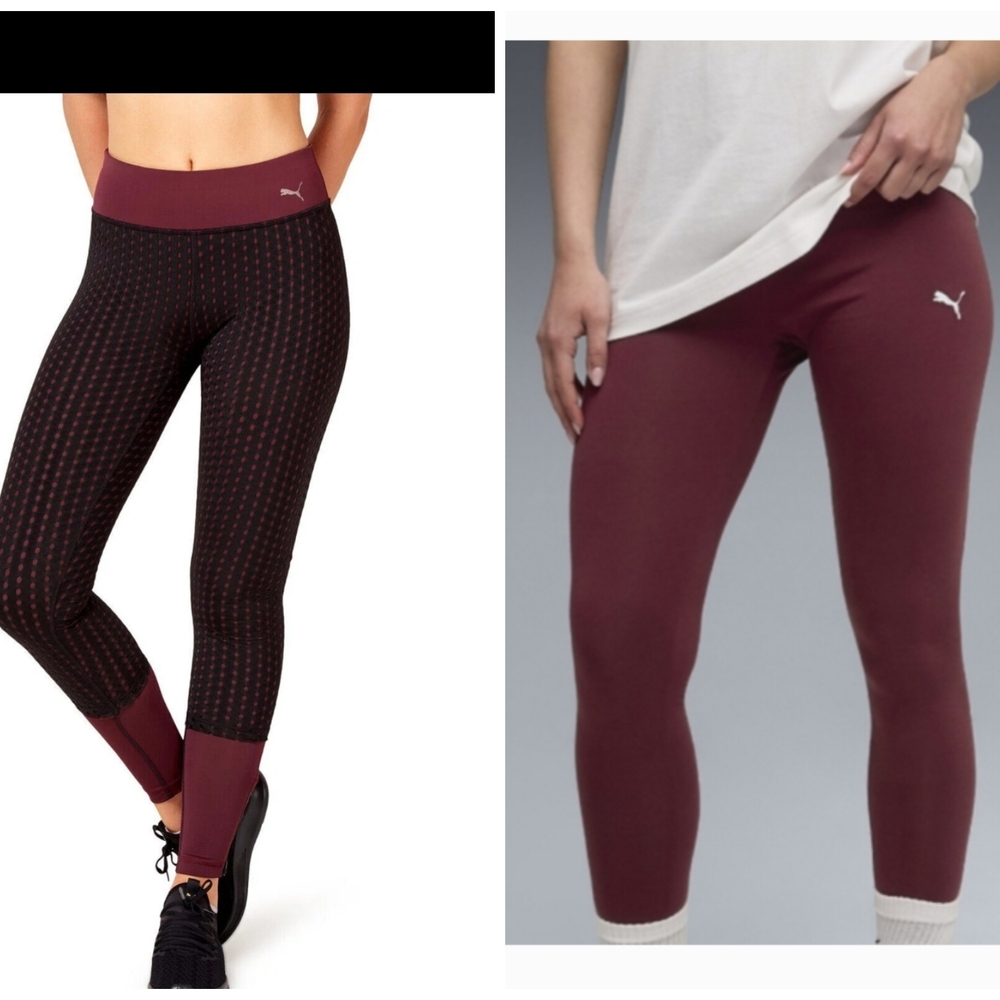 Puma Burgundy and Black Leggings
